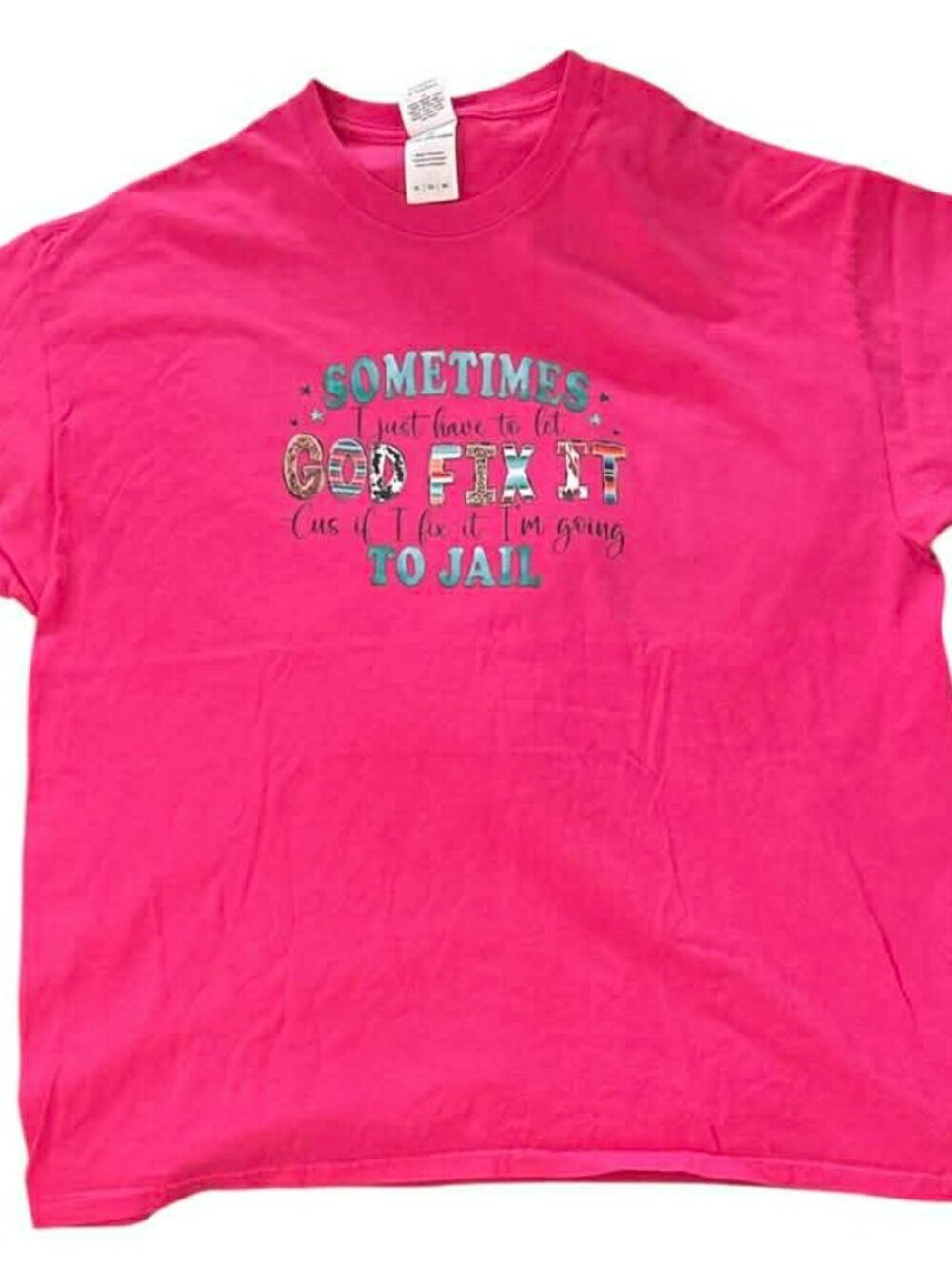 Gildan HC Short Sleeve Graphic T-Shirt Hot Pink Size XL NWOT